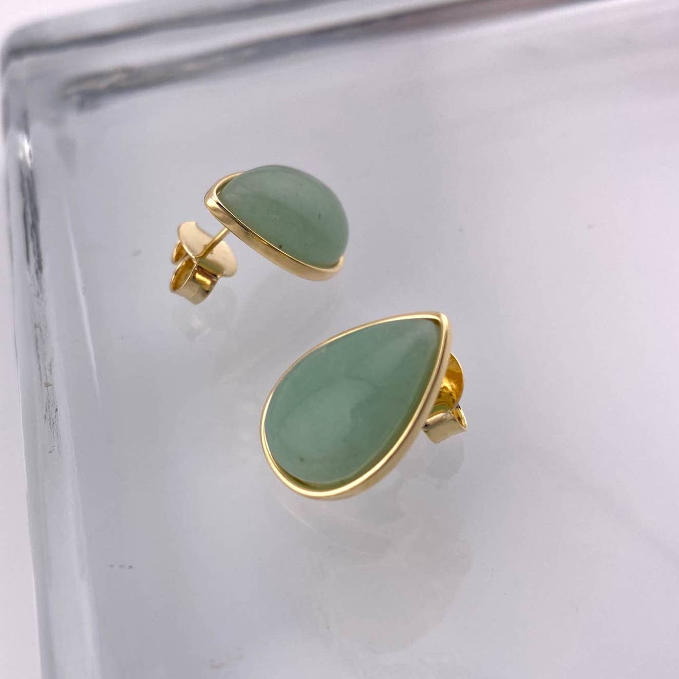 Green Quartz Teardrop Earrings