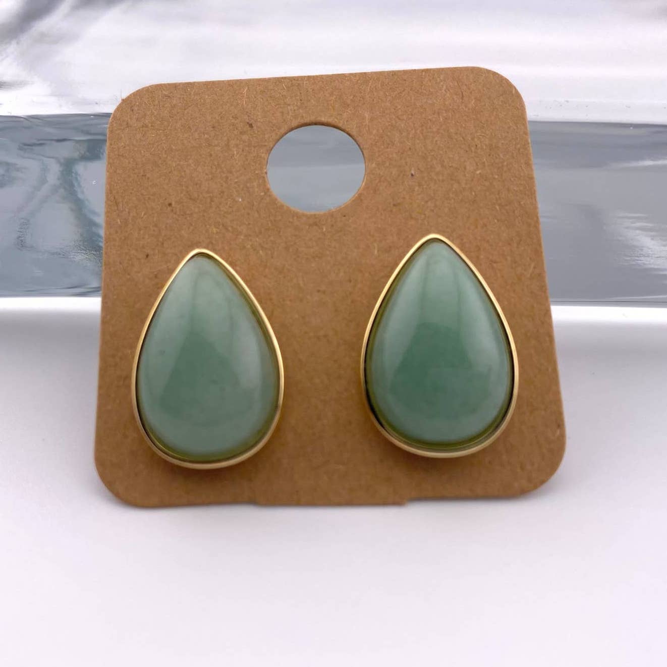 Green Quartz Teardrop Earrings