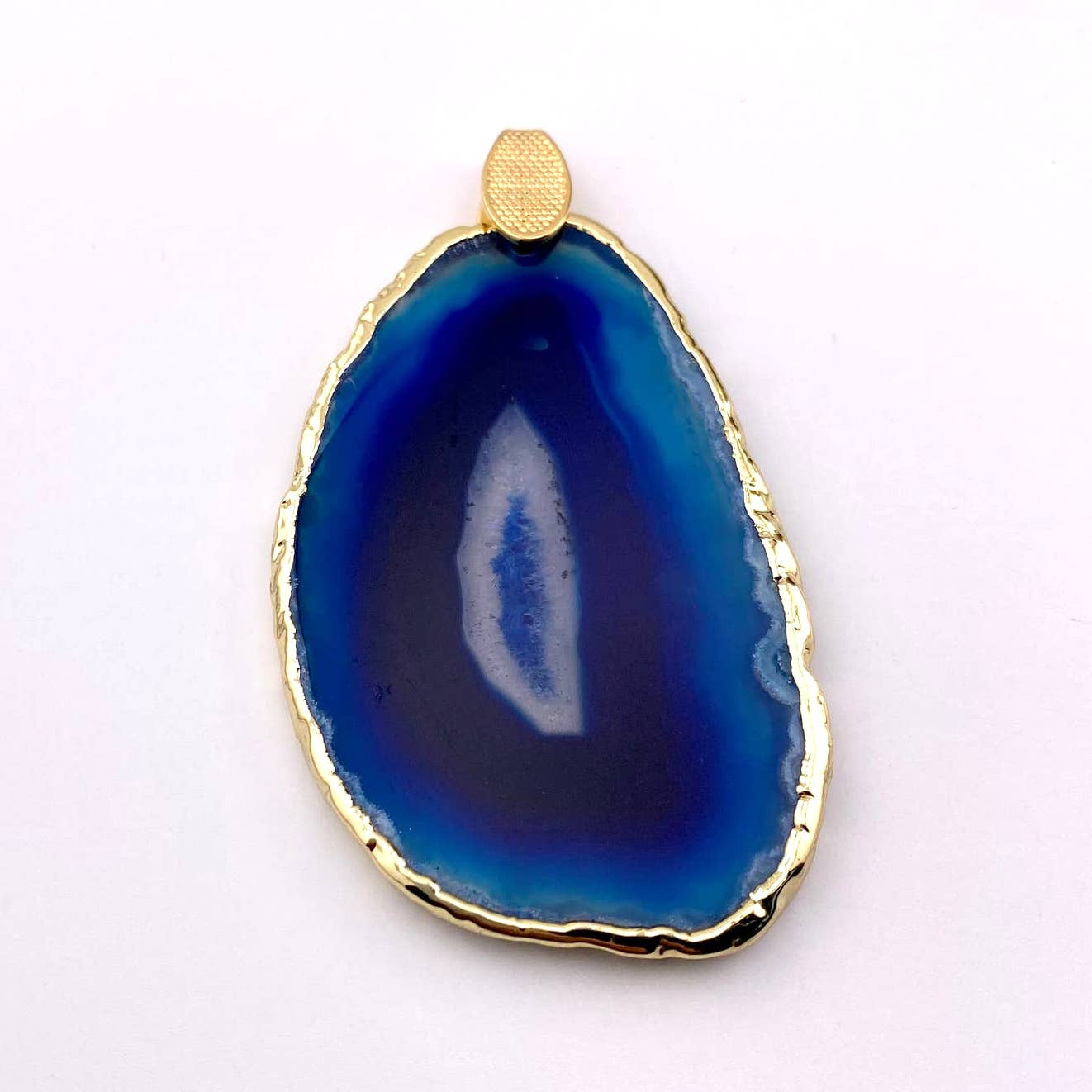 Blue Agate Slice Pendant