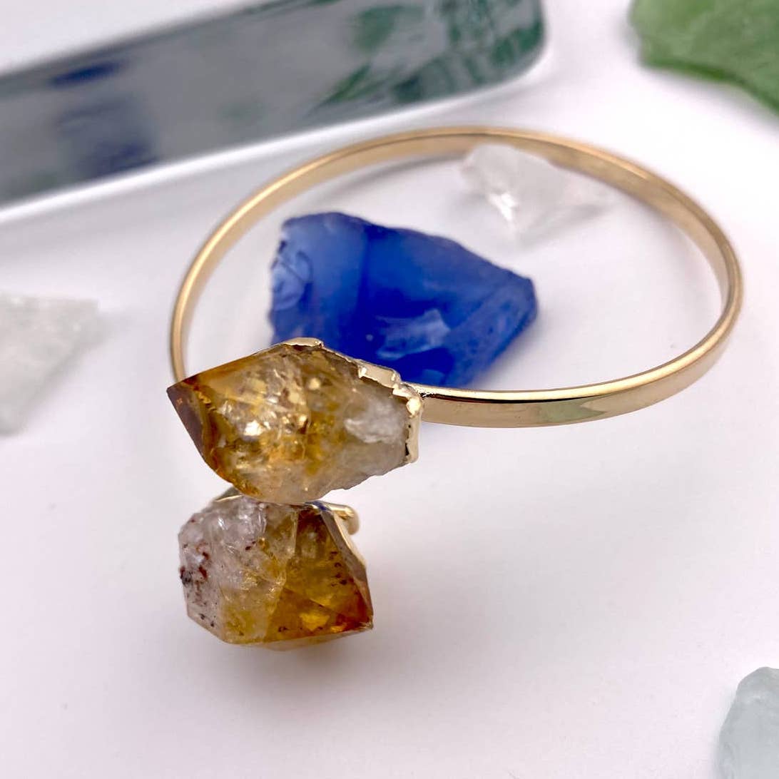 Duo Citrine Cuff Bracelet