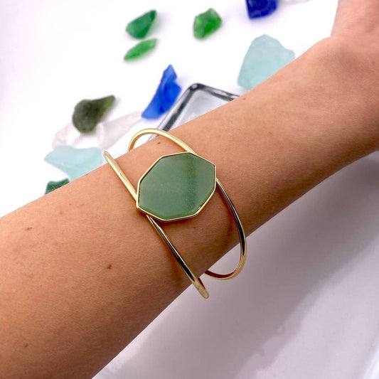 Green Quartz Cuff Bracelet