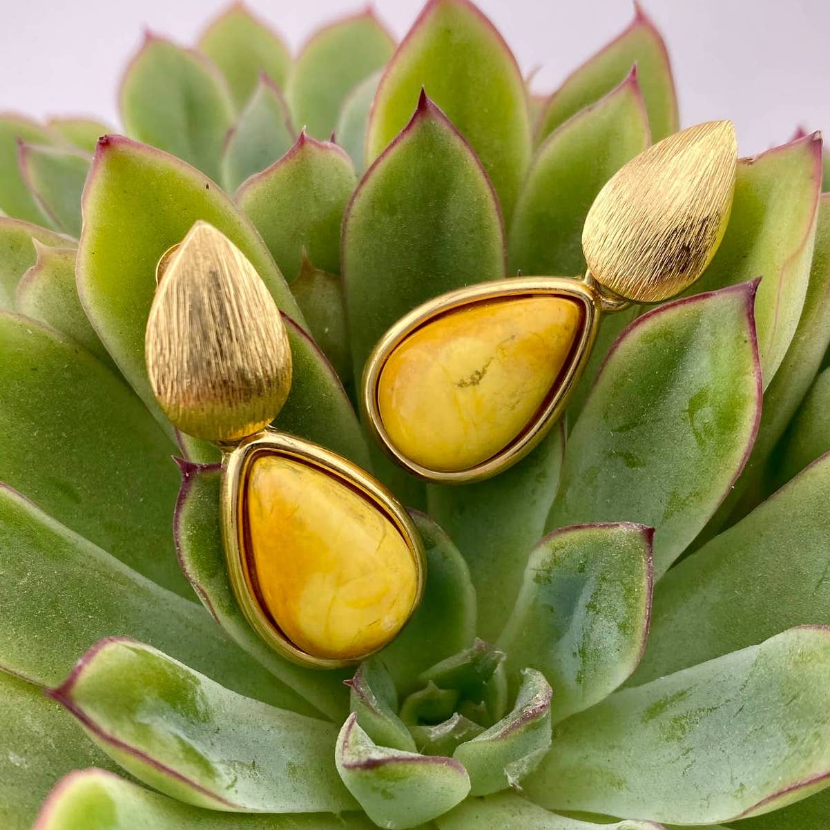 Yellow Howlite Earrings