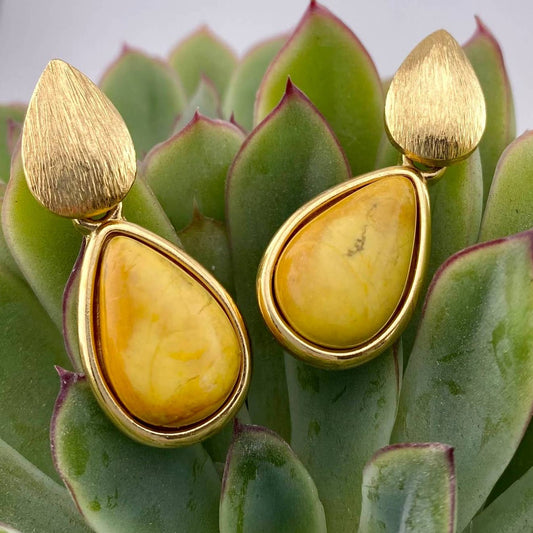 Yellow Howlite Earrings