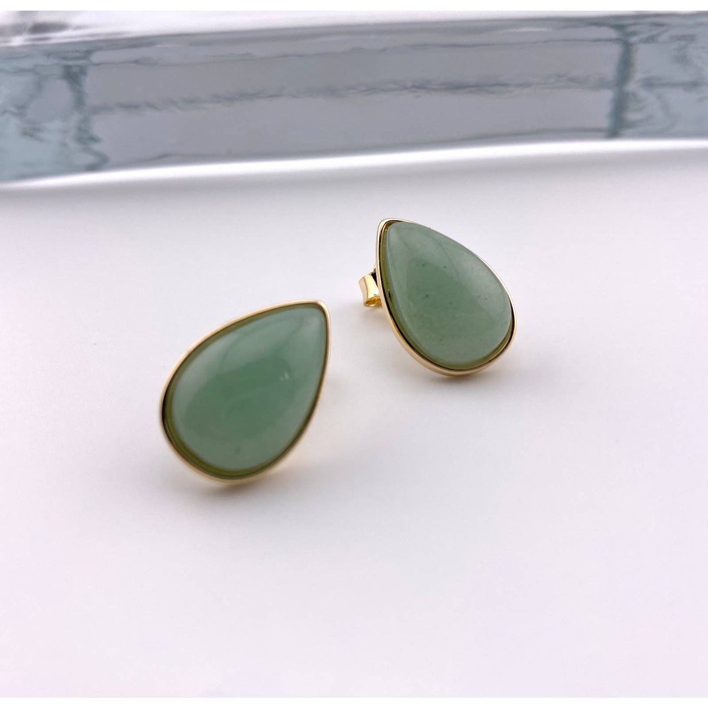 Green Quartz Teardrop Earrings