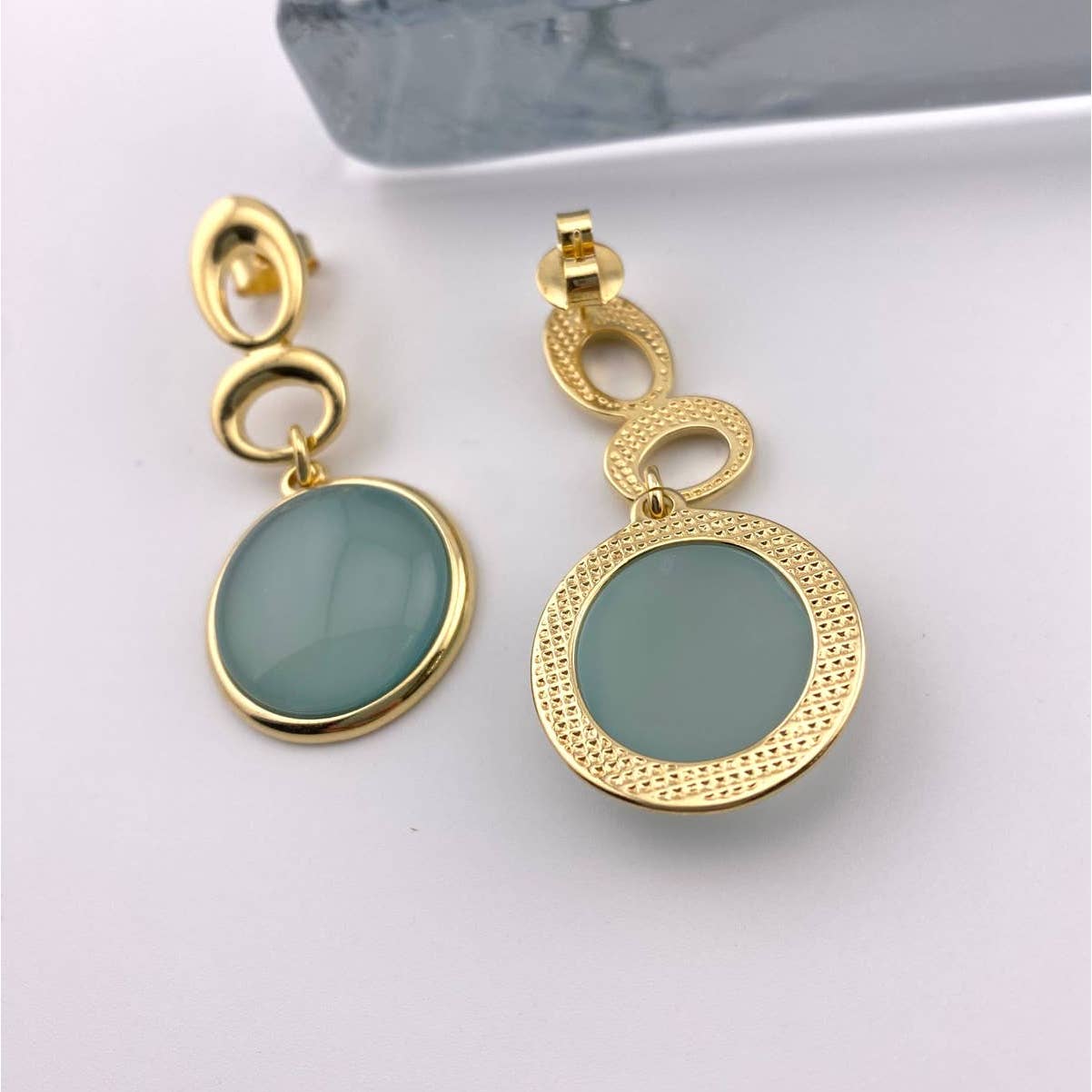 Sky Blue Agate Earrings