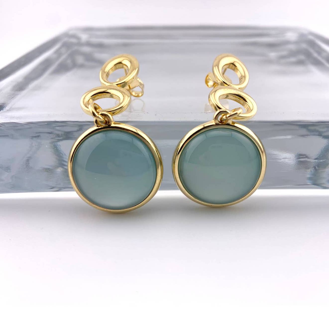 Sky Blue Agate Earrings