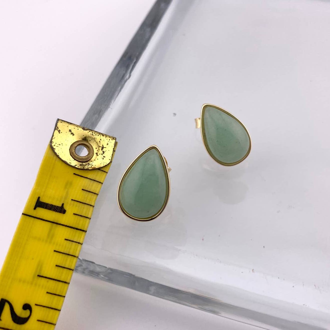 Green Quartz Teardrop Earrings