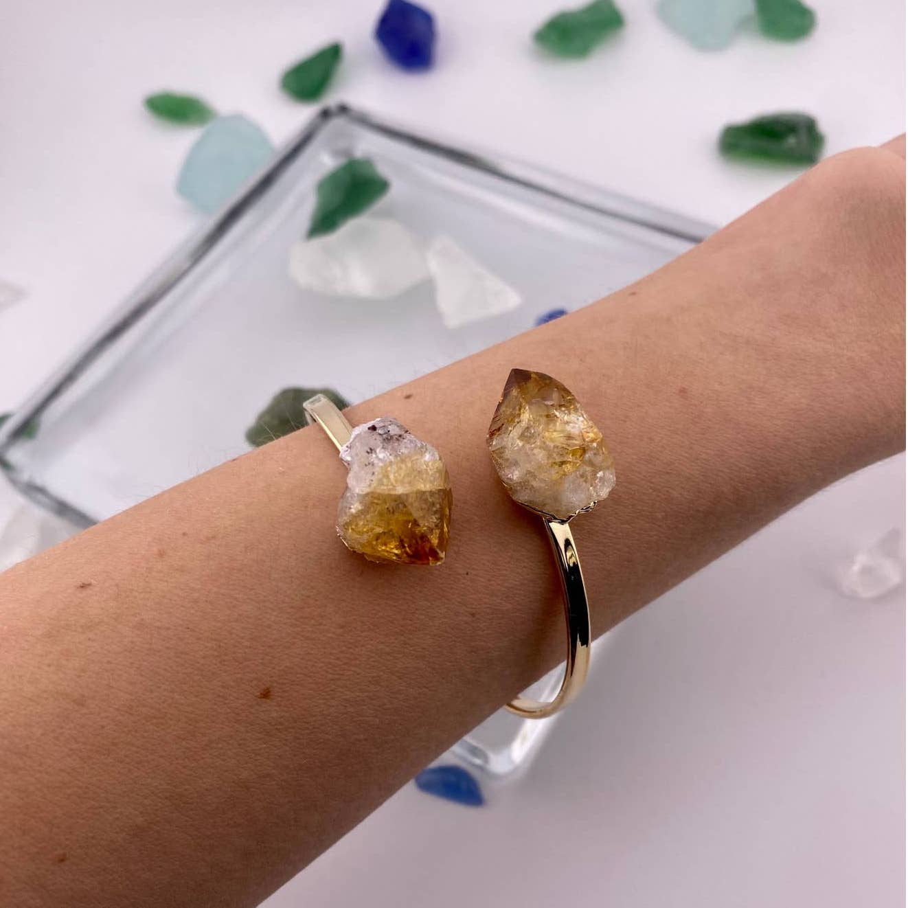 Duo Citrine Cuff Bracelet