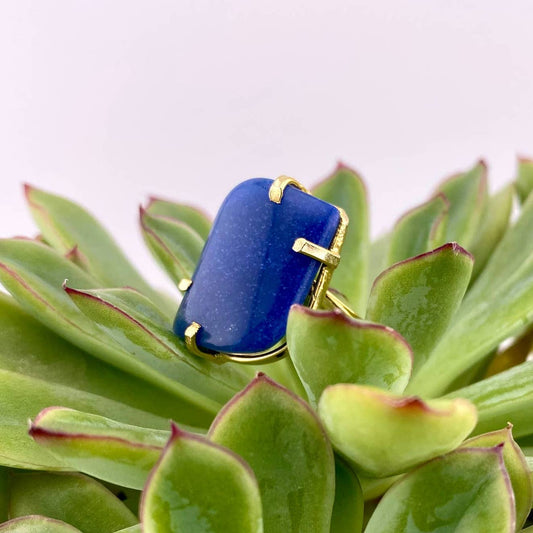 Blue Quartz Adjustable Ring