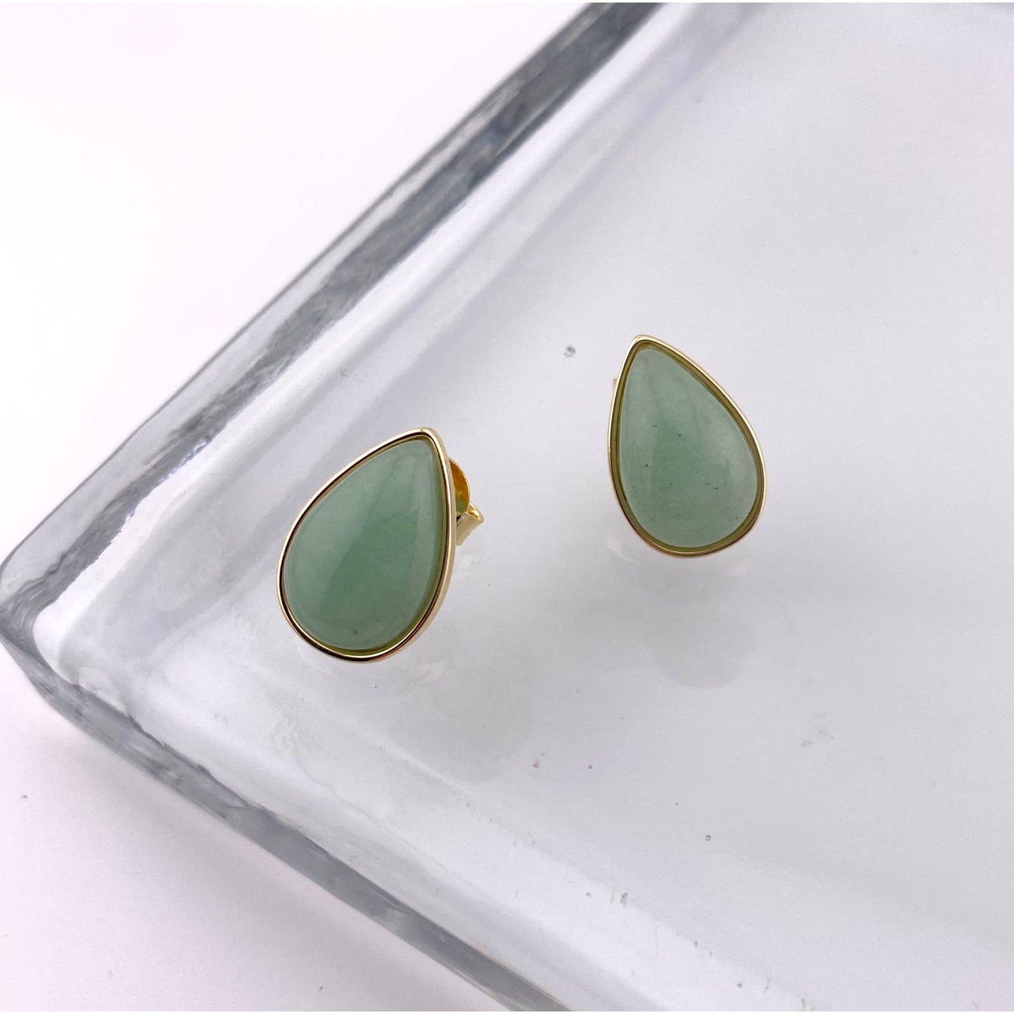 Green Quartz Teardrop Earrings