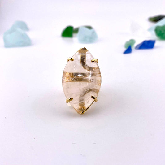 Crystal Quartz Adjustable Ring