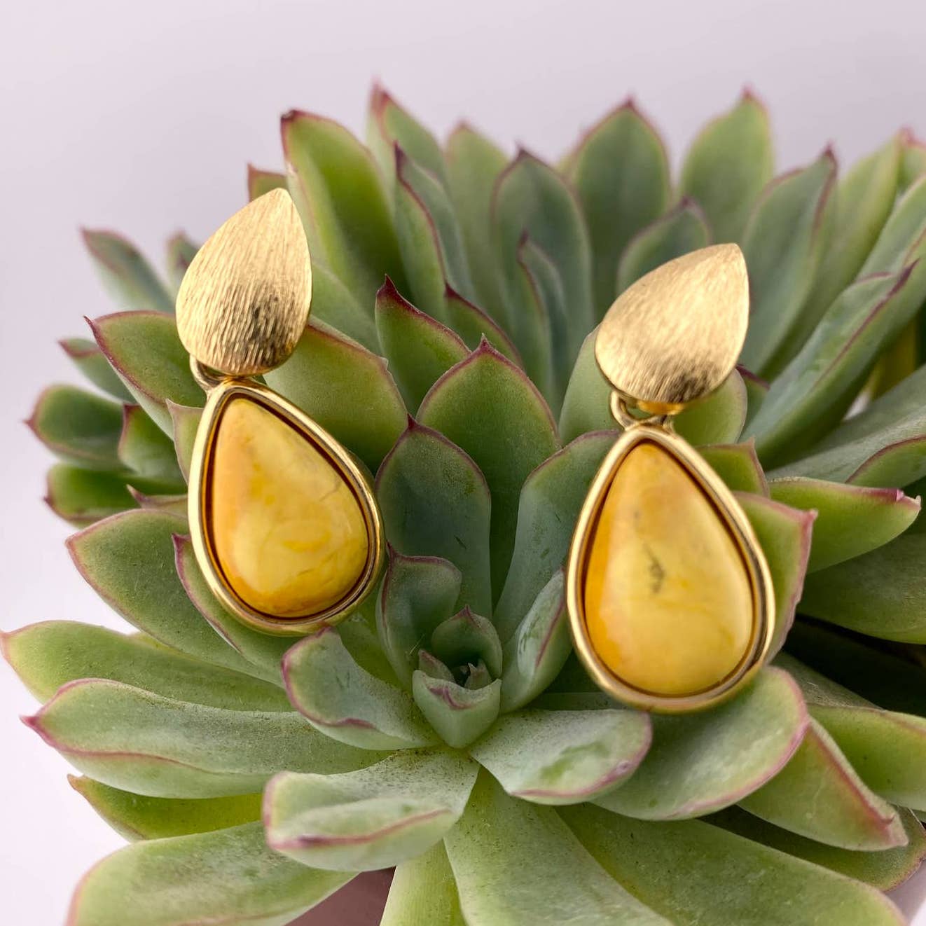 Yellow Howlite Earrings