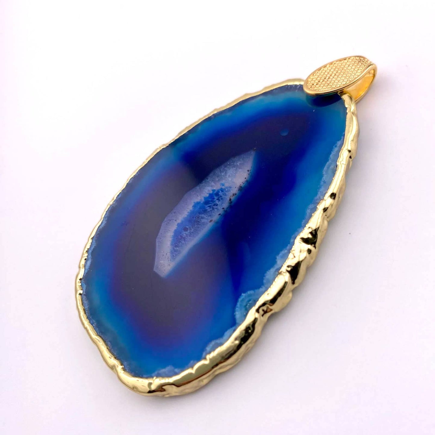 Blue Agate Slice Pendant