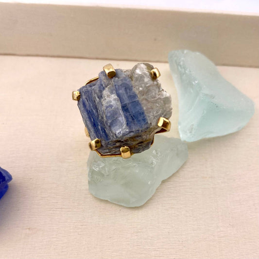 Raw Kyanite Adjustable Ring
