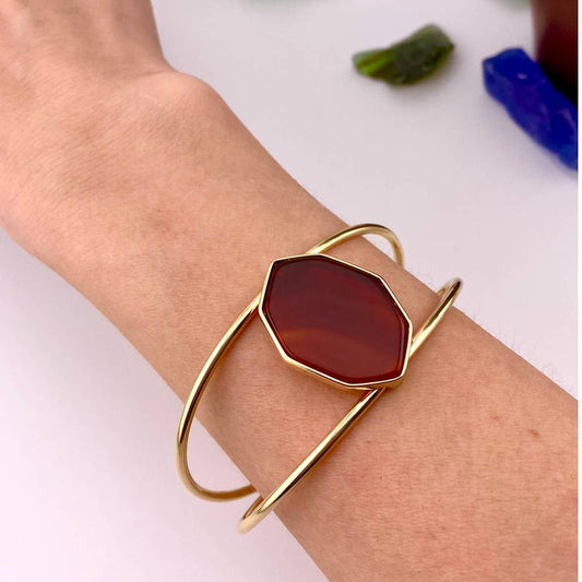 Red Agate Cuff Bracelet