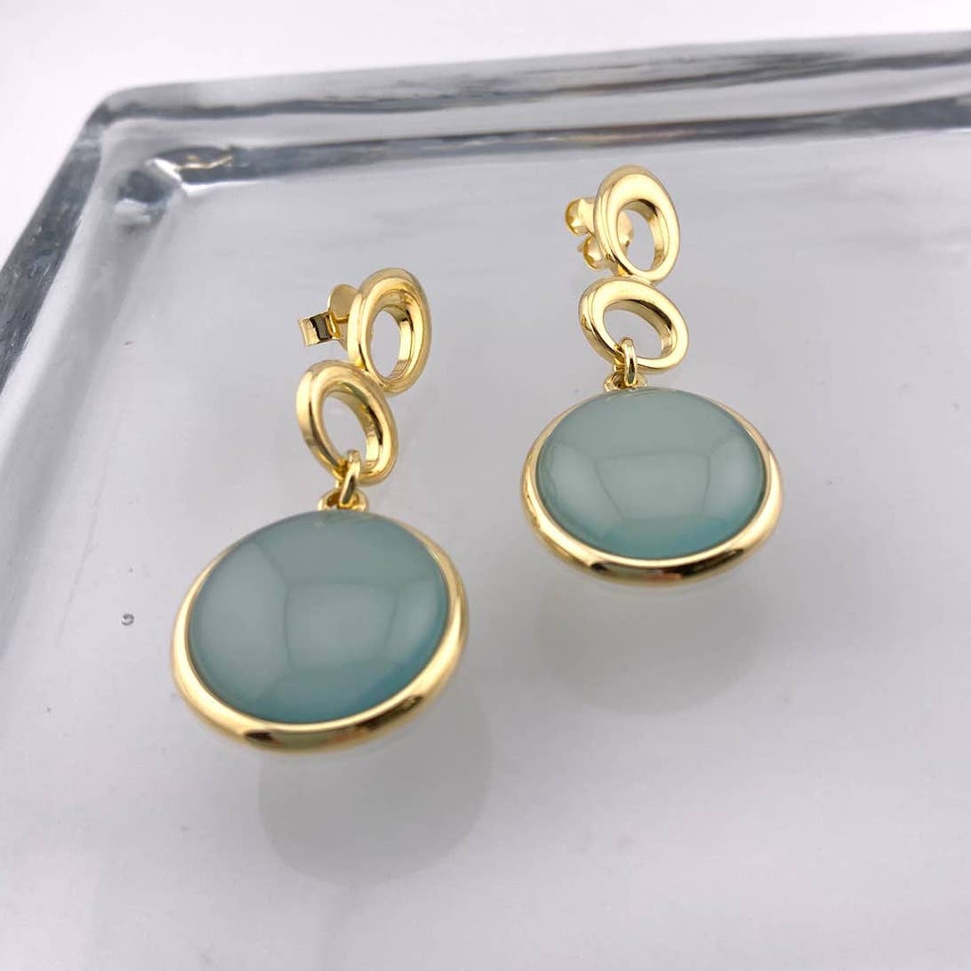 Sky Blue Agate Earrings