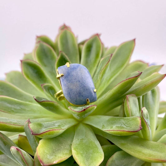 Blue Quartz Adjustable Ring