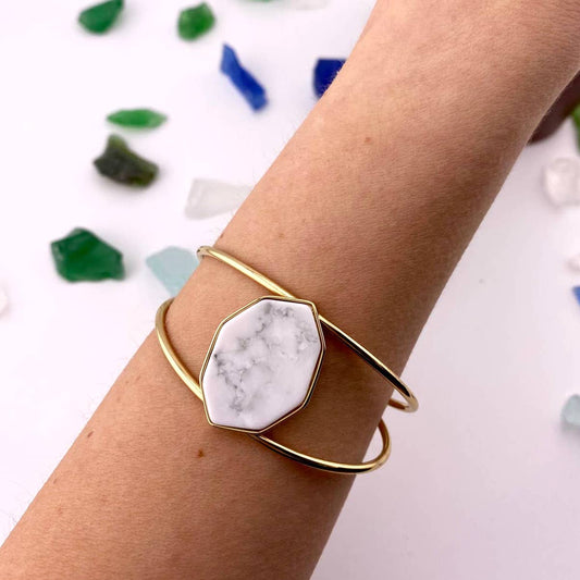 White Howlite Cuff Bracelet